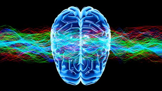 Image of brain and colorful waves