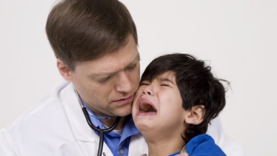 doctor child patient upset
