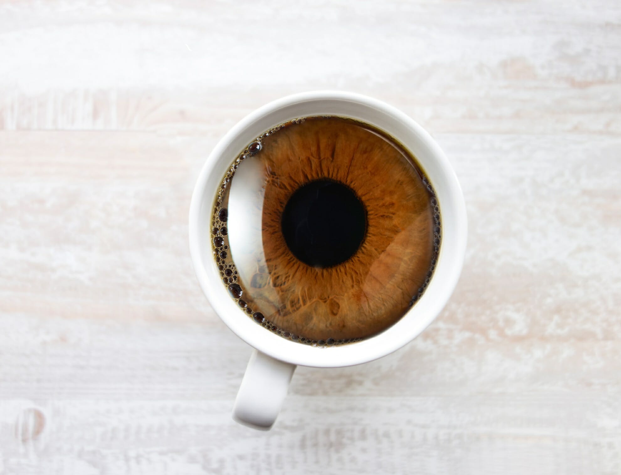 eye in coffee