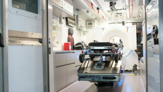 Close-up-of-the-interior-of-furnished-mobile-stroke-unit-with-medical-equipment.