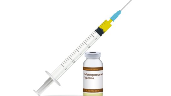Meningococcal Vaccine Syringe With Yellow Vaccine